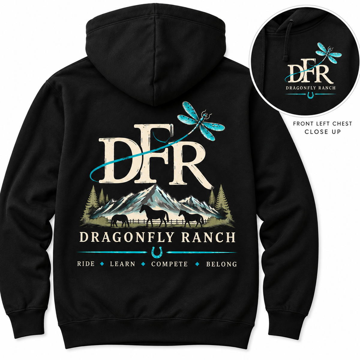 DFR Hoodie Sweatshirt - Black