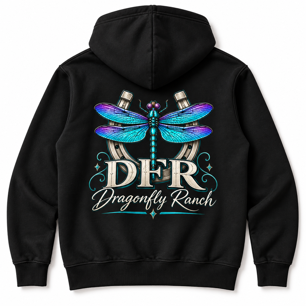 DFR Full Zip Hoodie- BLACK Only