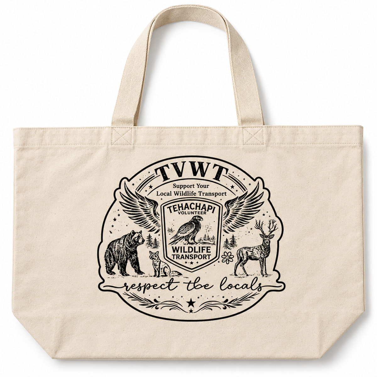 TVWT Large Tote Bag- Natural