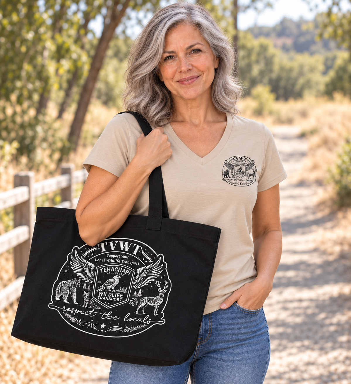 TVWT Large Tote Bag- Black