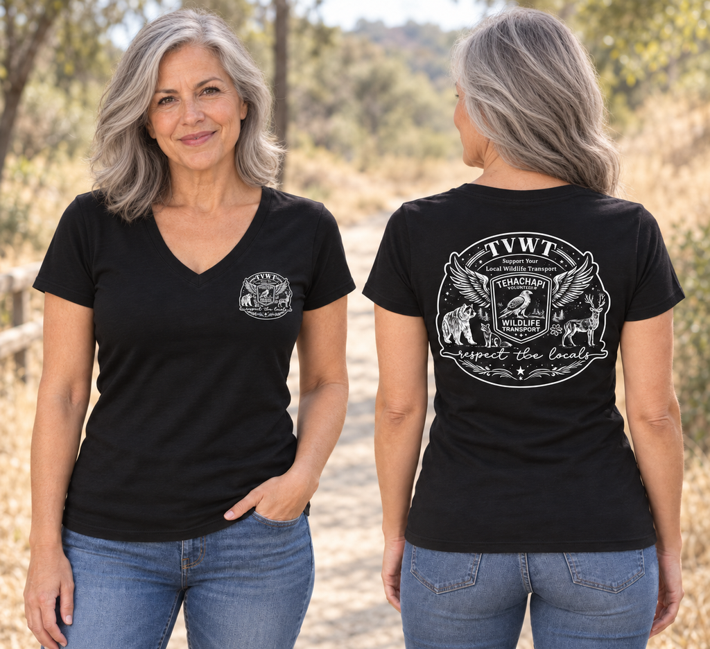 TVWT Womans Vneck Tee - BLACK
