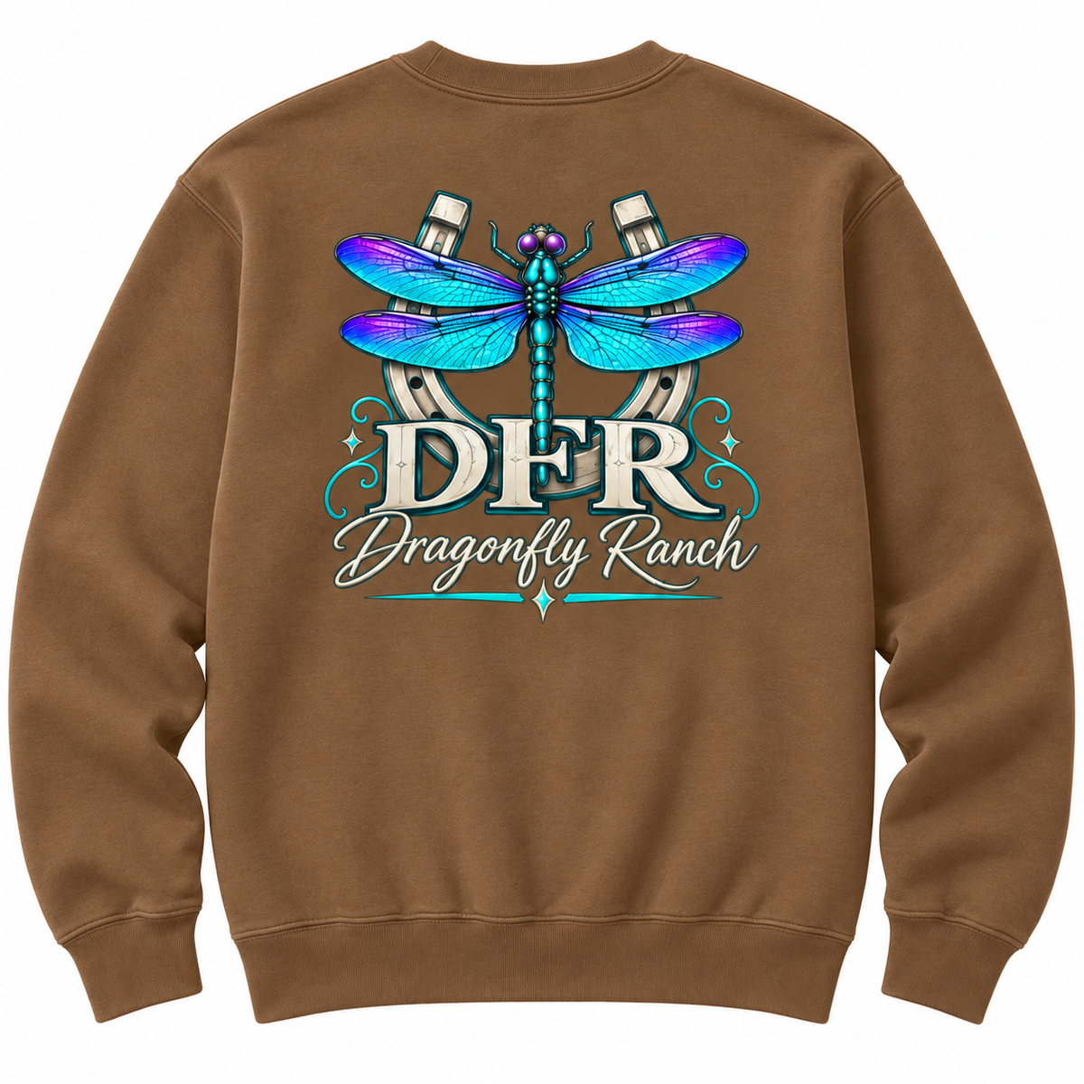 DFR Dragonfly Swirls - Crewneck Sweatshirt Brown