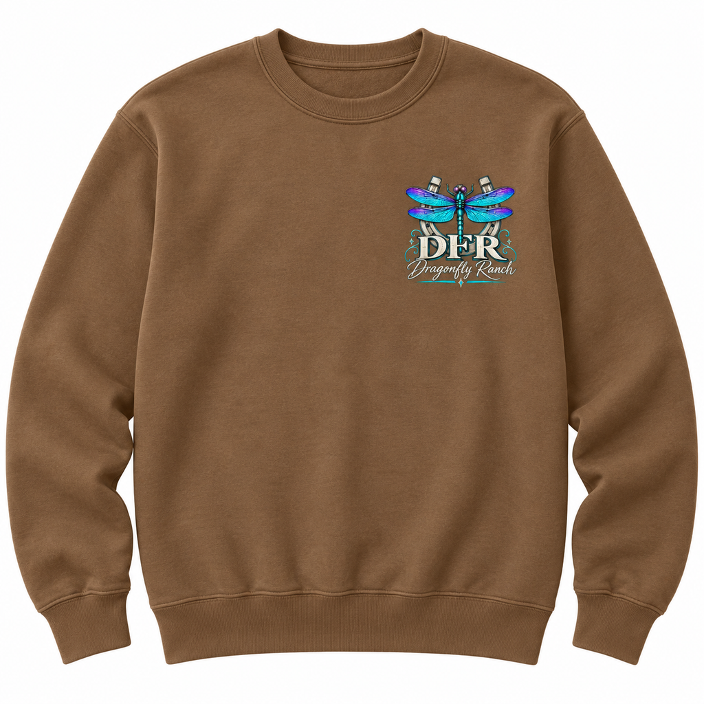 DFR Dragonfly Swirls - Crewneck Sweatshirt Brown