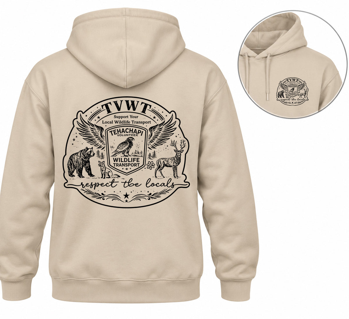 Wings Hoodie Sweatshirt - Sand