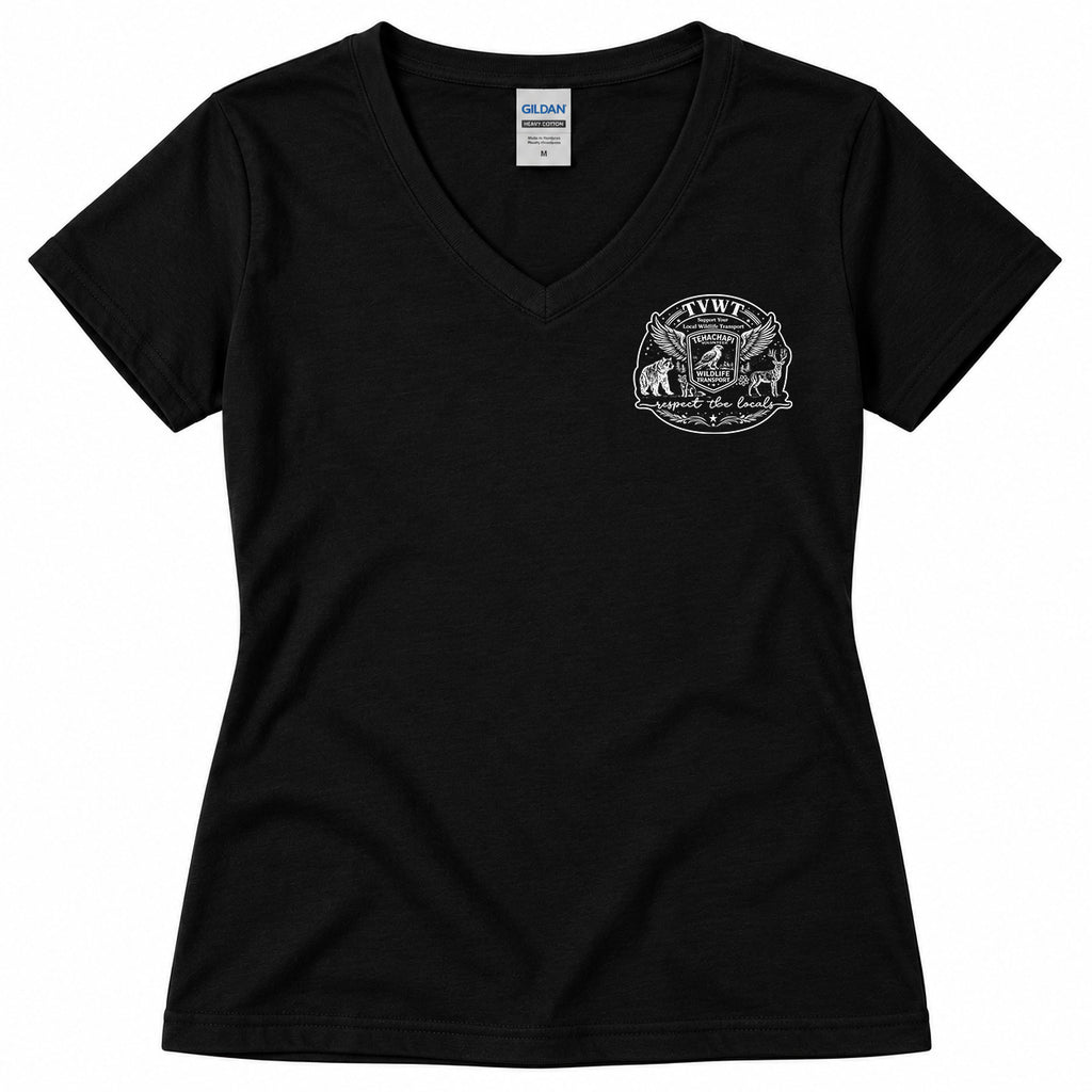 TVWT Womans Vneck Tee - BLACK